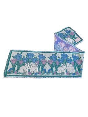 Vintage Park B. Smith Bunnies & Spring Tulips Table Runner Woven Tapestry